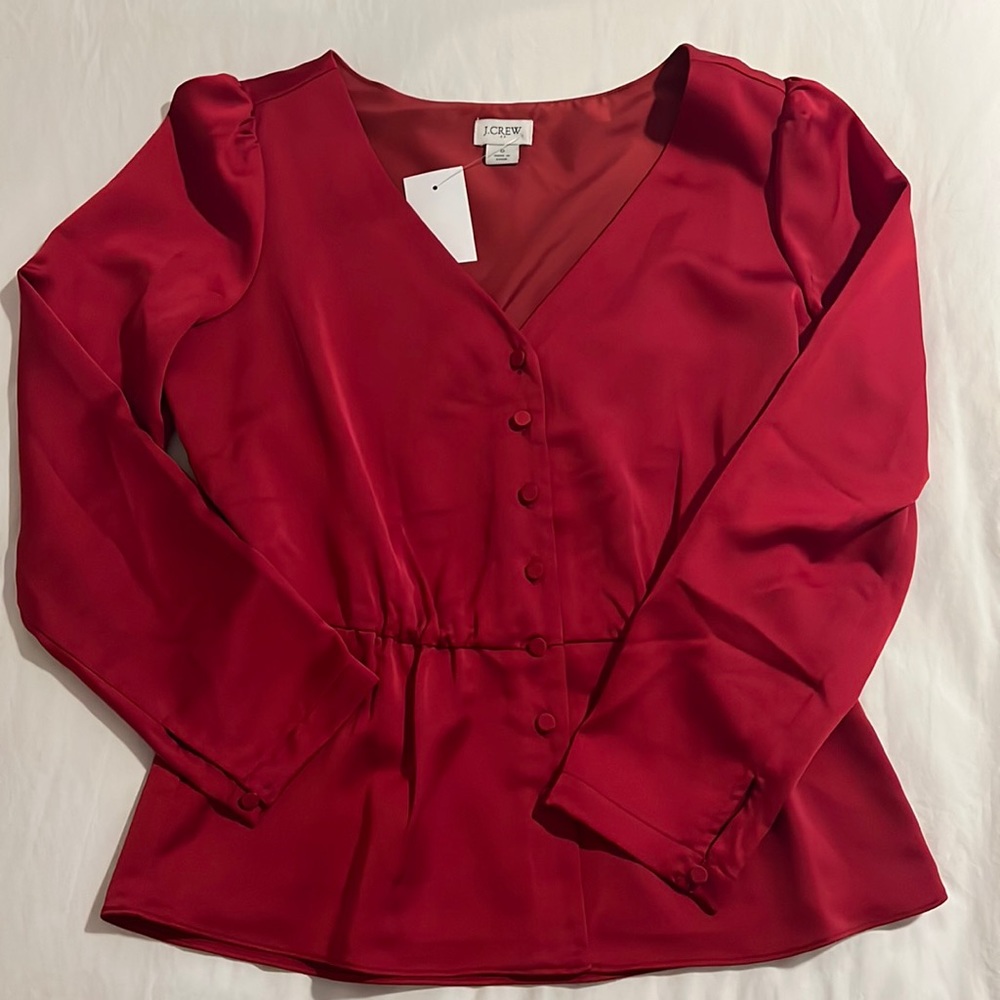 JCrew Red Dress Button Shirt, Long Sleeve NWT - NEVER WORN!
